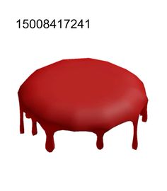 a red round object with blood dripping down it's sides and the words, 18008