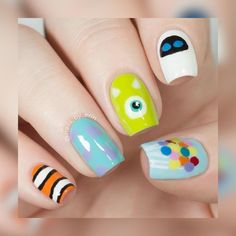 Pixar Nails, Character Nails, Colorful Nail