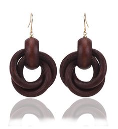 PRICES MAY VARY. Dangle earrings material: Wood + Alloy. Beautiful in a fashion look. Handmade Diy. Hoop earrings size: 5.5*3.2 cm. Net Weight: 10g. Design is elegant and looks very charming. Lightweight comfortable to wear. Perfect gift to your loved ones, like lover, girlfriend, wife, fiancee, daughter, your female friends, or even yourself for valentine's day, birthday, Christmas day, and so on. These earrings jewelry can show the beauty and personality of women.Its not only summer jewelry an Afrocentric Earrings, Wood Jewelry, Cross Ring, Wood Rings, Wooden Earrings, Wood Earrings, Earrings Vintage, Wood Jewellery, Online Earrings