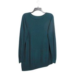 Apt 9 Womens Sweater M S Long Sleeve Green Asymmetrical Tunic Holiday Christmas Womens Sweater, Asymmetrical Design, Sweaters Crewneck, Tunic Sweater, Holiday Christmas, M S, Crew Neck Sweater