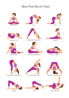 Back Pain Relief Yoga Poses Printable, Back Pain Exercises Pdf, Lower Back Pain Relief Yoga Flow Digital Pdf, Yoga Poses With Names Poster - Etsy Morning Yoga Routine, Yoga Poses Names, Yoga For Back Pain, Trening Fitness, Yoga Posen, Easy Yoga Workouts, Pose Yoga