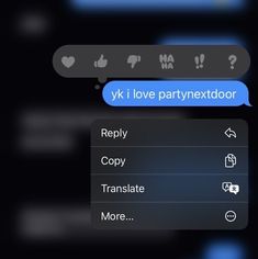 the text message on the phone says, yk i love partyexdtoor