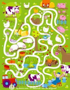 a maze game with animals and farm animals