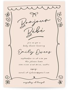 a pink and black wedding card with the words,'bougur bebe '