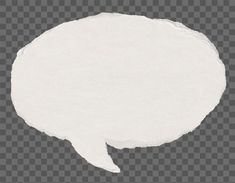 a white paper speech bubble on a transparent background with clipping area to put your own text