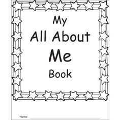 an all about me book with stars in the middle and text that reads, my all about