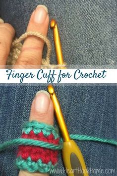 the finger crochet is being worked on by someone