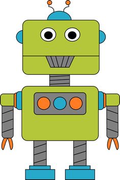 a green robot is standing with its eyes wide open