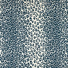 a blue and white animal print fabric