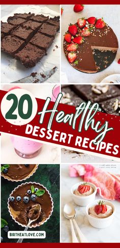 20 healthy dessert recipes with the title overlay