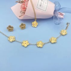 40673372405827 Gold Flower Jewelry Set, Butterfly Jewelry Set, Elegant Gold Plated Butterfly Jewelry, Flower Butterfly Charm Jewelry Gift, Gold Butterfly Jewelry Set, Glamorous Party, Butterfly Design, Exquisite Jewelry, Shape Patterns