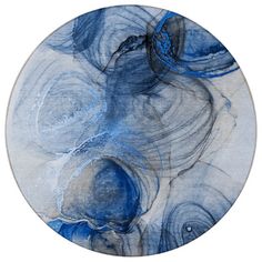 an abstract blue and white plate on a white background