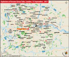 a map showing the location of london at different times