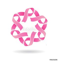 a pink ribbon in the shape of a circle on a white background stock photo, images and