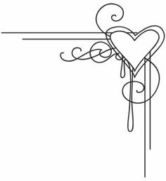 a drawing of a heart with swirls and scrolls on the side, against a white background