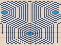 a cross stitch pattern in blue and white