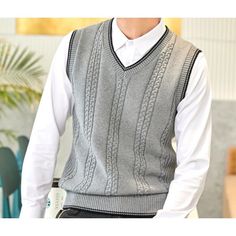 Store Categories Store Categories Other Sleeveless V-Neck Twisted Sweater Vest Men's Base Slim Waistcoat Knitwear Tops Product Description * Item:Sleeveless V-Neck Twisted Sweater Vest Men's Base Slim Waistcoat Knitwear Tops * Condition: 100% Brand New * Color:White ,Black * Size:Asian M-4XL * Package:1pc Sweater (without any accessories ）    Please note: 1.Please allow a little error due to manual measurement. 2.The color maybe a little difference because of the light,screen reflection etc. 3.I Cardigan Vest Outfit, Knitted Vest Outfit, Sick Fits, 80's Fashion, Sweater Vest Mens, Cream Colored Sweater, Vests Mens, Vest Pattern, Cardigan Vest