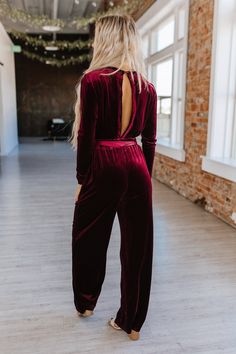 Introducing Finn, our statement-making wide-leg Velvet Jumpsuit. Crafted in the softest velvet, this jumpsuit is designed to hug you in all the right places, while the deep v-neckline adds a flattering and feminine touch. Order now and make it yours! Model Info: Models are 5'7", Size 2, wearing small * Material: 95% POLYESTER + 5% ELASTANE S: 0-6M: 6-10L: 10-141X: 14-182X: 18-223X: 22-24 Make sure you have my FREE APP, Project Angels Boutique, downloaded from the app store! If something you want Velvet Jumpsuit Outfit, Jumpsuit Outfit Winter, Red Velvet Jumpsuit, Christmas Outfits Women, Velvet Jumpsuit, Wedding Jumpsuit, Shoes For Leggings, Jumpsuit Outfit, Fall Fits