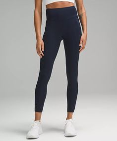 Fast and Free High-Rise Tight 25” Pockets *Updated | Women's Leggings/Tights | lululemon Navy Leggings, Inner Thigh, Lululemon Women, Running Tights, High Rise Leggings, Lululemon Leggings, Business Casual Outfits, Bottom Clothes, Hoodie Top