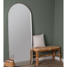 Arch Metal Floor Mirror with Silver Finish by Cooper Classics Gold Floor Mirror, Arched Floor Mirror, Arch Floor Mirror, Full Length Mirror Wall, Arch Mirror, Metal Floor, Dressing Mirror, Length Mirror, Bedroom Mirror