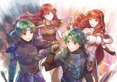 Alm & Celica with Their Past Selfs (Fire Emblem Gaiden/ Echoes: Shadows of Valentia) Alm X Celica, Phoenix Knight, Alm Fire Emblem, Fe Engage, Fire Emblem Echoes Celica, Fire Emblem Echoes Shadows Of Valentia, Shadows Of Valentia, Olivia And Inigo Fire Emblem, Fire Emblem Elincia