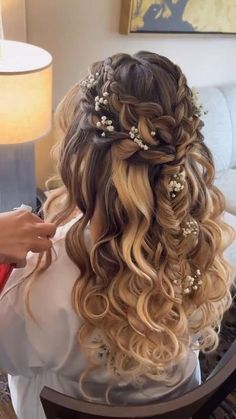 #BEAUTY ,#REALATIONSHIPS #Fashion #Outfits #Winter Outfits #Animals Mid Length Hair Formal Styles, Wedding Hair Ideas For Long Hair, Wedding Hair Styles Bride, Bridal Long Hair, Fairytale Hair, Wedding Hair Half, Bridal Hair Inspiration, Wedding Hairstyles Bride, Long Hair Wedding Styles