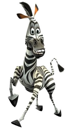 a cartoon zebra is running with its legs spread out and it's mouth wide open