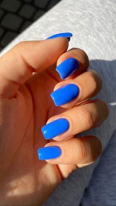 opi rich girl's & po boys Short Acrylic Nails Solid Color Simple, One Solid Color Acrylic Nails, Summer Nails Plain Colors Bright, Solid Gel Nail Color Ideas Summer, Gel Nails Ideas Solid Color, Poolside Blue Nails, Short Acrylic Nails Dark Blue, Summer Solid Nail Colors, Solid Color Acrylic Nails Summer