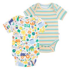 Piccalilly organic 2 pack bodysuits- potting shed Disposable Nappies, Watering Cans, Potting Shed, Organic Baby Clothes, Organic Clothing, Baby Outfits Newborn, Short Sleeve Bodysuit, Clothing Essentials, Coordinating Colors