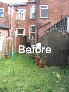 the back yard has been cleaned and is ready to be used as a garden area