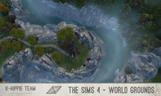 an aerial view of the sims 4 - world grounds in x - hippe team