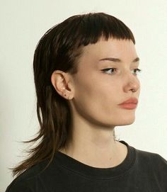 Short Fringe Mullet, Cheveux Oranges, Mullet Haircut, Summer Haircuts, Short Bangs, Punk Hair, Alternative Hair, Haircut And Color, Penteado Cabelo Curto