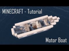 an aerial view of a boat in the water with text that reads, minecraft - tutor