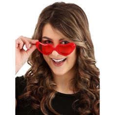 Give your Valentine's Day game a boost with these Sweetheart Sunglasses. They boast red, heart-shaped plastic frames and lenses tinted in a matching hue, perfect for getting you into the festive spirit. Whether you're hitting the town to meet your date for dinner or taking a leisurely stroll with your loved one, these glasses are sure to add some extra fun and flair to the whole occasion. So make this Valentine's Day one to remember and pick up a pair of Sweetheart Sunglasses today! Fun Red Heart-shaped Sunglasses, Playful Red Sunglasses For Party, Fun Red Sunglasses For Valentine's Day, Red Plastic Sunglasses For Valentine's Day, Red Heart-shaped Sunglasses For Valentine's Day, Red Heart-shaped Tinted Sunglasses, Valentine's Day Game, Valentine's Day Games, Red Heart