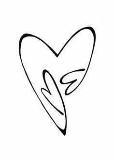 a black and white drawing of a heart with the word love written in cursive writing