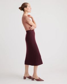 Mongolian Cashmere Midi Skirt New Wardrobe, Pretty Colours