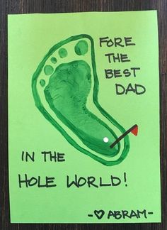 a piece of paper that says, for the best dad in the hole world