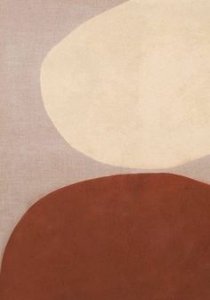 an abstract painting with brown and white shapes