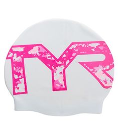 a white and pink cap with the letter y on it