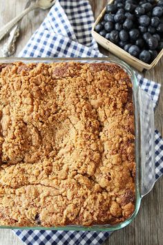 Blueberry Coffee Cake Recipe on twopeasandtheirpod.com. Love the blueberries and streusel topping! This cake is a MUST make! #cake Butternut Bakery Blueberry Coffee Cake, Blueberry Streusel Coffee Cake, Vegan Blueberry Coffee Cake, Blueberry Coffee Crumb Cake, Blueberry Lemon Coffee Crumb Cake, Blueberry Coffeecake With Crumb Topping