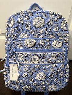 #ad Great shopping ideas for NEW Vera Bradley SWEET GARDEN BLUE Campus Backpack - School College Book Bag, Fashion Bags Vera Bradley Backpack Aesthetic, Blue Campus, College Book Bag, Backpack Aesthetic, College Books, Aesthetic Backpack, Campus Backpack, Backpack School, Shopping Ideas