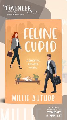 a book cover with the title feline cupid