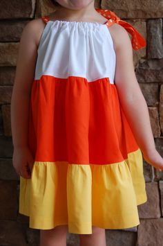 Candy Corn Pillow, Pillow Case Dress, Sparkling Dress, Pillowcase Dresses, Girls Dresses Diy, Sewing Baby Clothes