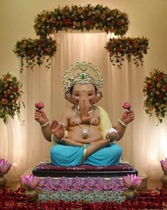 Flower Decoration For Ganpati, God Ganesh, Ganpati Bappa Wallpapers, Ganpati Bappa Photo, Ganpati Festival