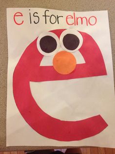 the letter c is for elmo made out of paper