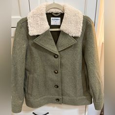 Nwt Old Navy Green Jacket Sherpa Collar Old Navy Women Fleece Jacket, Old Navy Spruce Fleece Jacket, Jacket Sherpa, Green Long-sleeve Fleece Jacket With Pockets, Green Fleece-lined Outdoor Outerwear, Military Green Utility Jacket With Button Closure, Navy Jackets, Navy Jacket, Navy Green