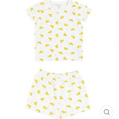 Nwt Size 4-5t Color/Print: Little Rubber Ducks Your Active Little One Generally Runs Warm, Or When The Weather Heats Up, Long Sleeve Pjs May Be Too Much. Keep Cool Through The Night (And Rambunctious Mornings) In The Short Sleeve And Shorts Kids’ Pj Set. This Fun Eric Carle Rubber Duck Print Is Just As Playful As Your Little Bubs. Made From Our Always Comfortable Bamboo Cotton Blend With A Touch Of Spandex, Little Ones Can Romp Around In Their Pjs Without Restriction And Fall Asleep At The Right Cute Yellow Cotton Sets, Cute Yellow Summer Sleepwear, Summer Cotton Sleepwear For Babies, Playful Yellow Sleep Sets, Playful Yellow Sleepwear Set, Playful Yellow Sleep Set, Playful Yellow Bedtime Sets, Cute Yellow Sleepover Sets, Yellow Cute Sleepover Sets