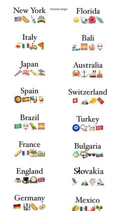 Travel Holiday Emoji Combos, Cute Bios For Tik Tok, Travel Emoji Combos, Vacation Emojis, Tik Tok Names Ideas, Tik Tok Captions, Summer Emoji Combinations, Username Ideas Tik Tok