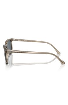 A straight browline and keyhole bridge lend a flattering and comfortable fit to these sleek rectangular sunglasses branded with logo hardware at the temples. 56mm lens width; 18mm bridge width; 145mm temple length 100% UV protection Plastic Imported