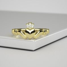 Art deco claddagh ring Claddagh Symbol, Irish Claddagh, Art Deco Movement, Diamond Crown